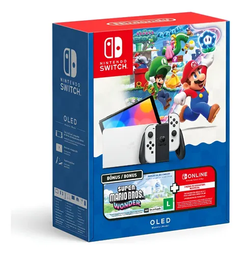 Bundle Nintendo Switch Oled + Super Mario Bros. Wonder + 3mo Nos