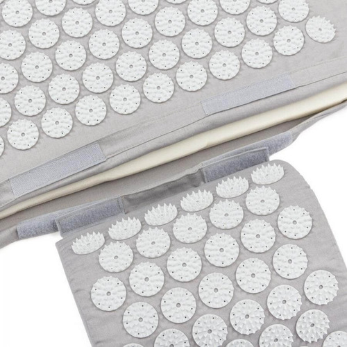 Yogateria Tapete E Almofada Acupressure Acupressão Massagem Cor Cinza