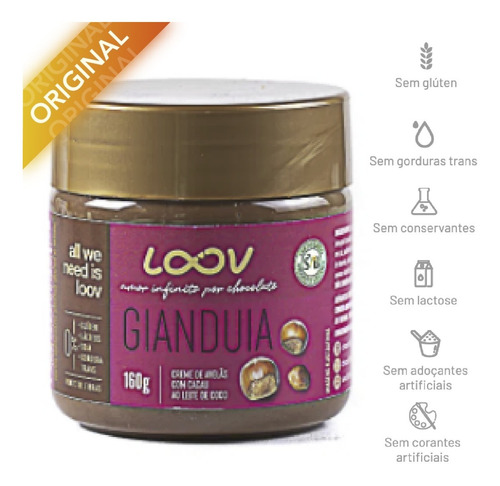 Imagem 1 de 6 de Creme De Avelã Vegano Gianduia Ao Leite 160g Chocolife Loov