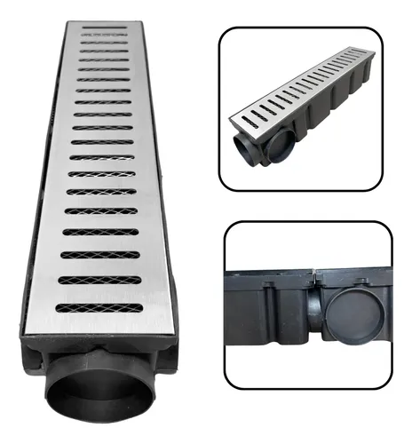 comprar Ralo Linear Grelha Inox 304 Coletor Modular 10x50 Tela 9pç