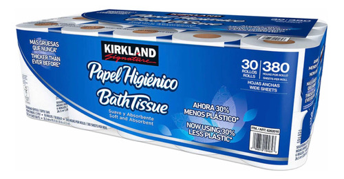 Papel De Baño Kirkland 30 Rollos De 380hojas