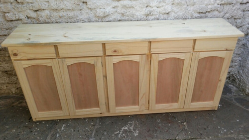 Imagen 6 de 10 de Bargueño Aparador Bajo Alacena Mueble Cocina Madera 5 Puerta
