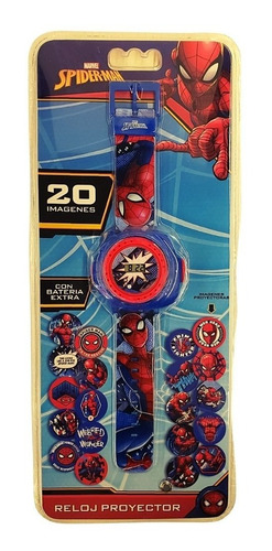 Imagen 1 de 4 de Reloj Spiderman Hombre Araña Disney Marvel Proyector Discos