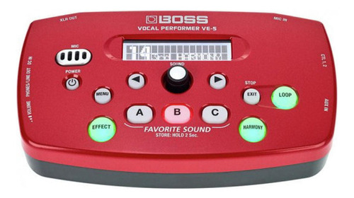 Procesador Para Voz Compacto Color Rojo Boss Ve-5-rd