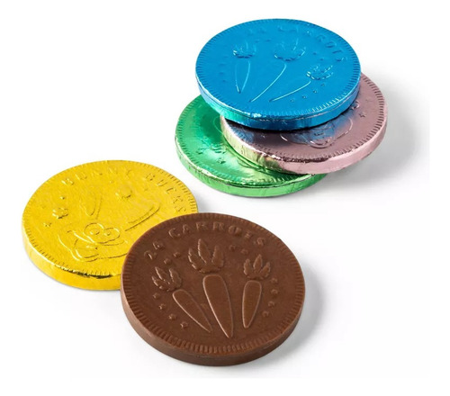 Monedas De Chocolate Pascua 24 Quilates 24-carrot 7pz Imp.