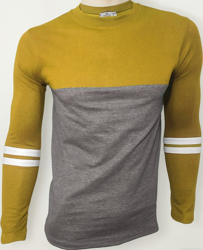 Playera Manga Larga Con Lineas En Manga Envío Incluido