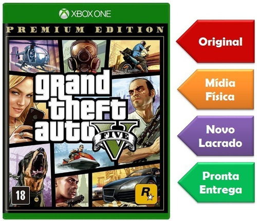Gta 5 Premium Edition Xbox One Mídia Física Novo Lacrado