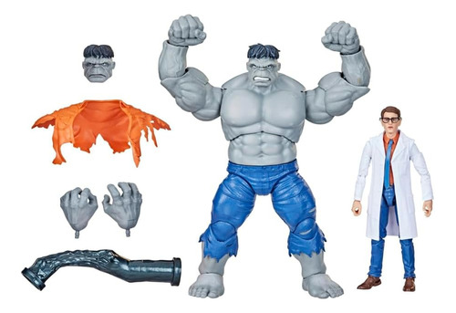 Bonecos Hulk Cinza E Dr. Bruce Banner Marvel Legends Hasbro