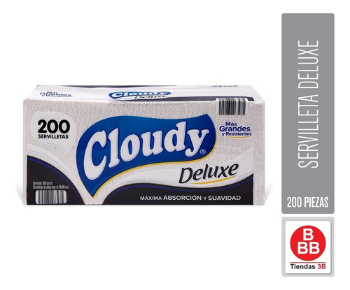 Servilletas Premiun Desechables Cloudy Deluxe 200 Pzas