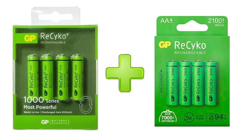 Pilas Recargables Gp 4x Aaa 1000mah + 4x Aa 2100mah