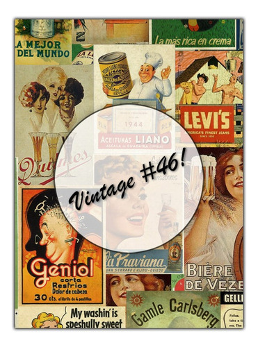 Vintage #46! Lámina Decoupage Autoadhesiva 30 X 42 Cm