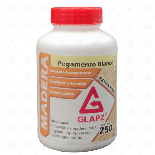 Pegamento Para Madera 250gr Acabado Transparente Glapz