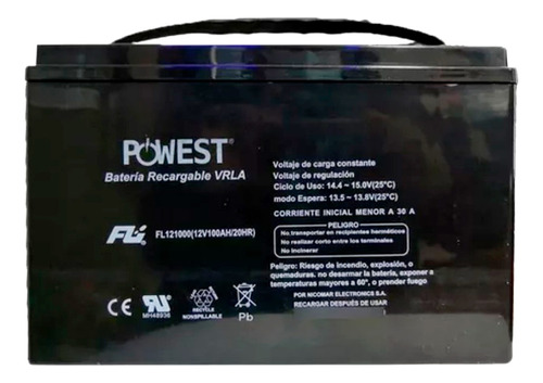 Bateria Sellada Powest Flg12100 Gel Ciclo Profundo 12v 100ah