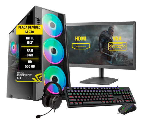 Pc Gamer Completo I5 Hd500gb Placa De Video Gt730 8gb Wi-fi