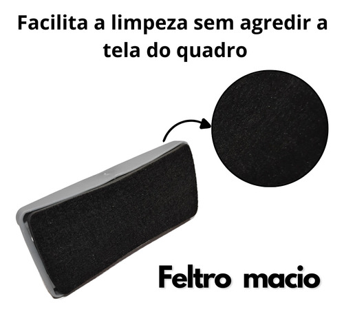 Apagador Quadro Branco E Lousa De Vidro Com Porta Caneta