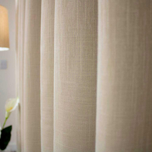 Cortina Decortini Gaze de lino opaco, color beige, 6 x 2,60 m