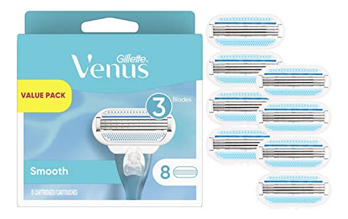 Hojas De Afeitar Gillette Venus Smooth Para Mujer, 8 Recambi