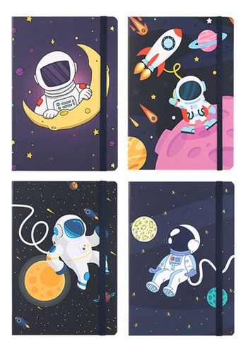 4 Unidades Cuadernos A6 Astronauta Espacial, Tapa, Forro