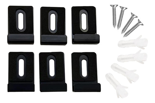 6x Clips De Espejo De Metal Con Tornillos Para Exhibiciones