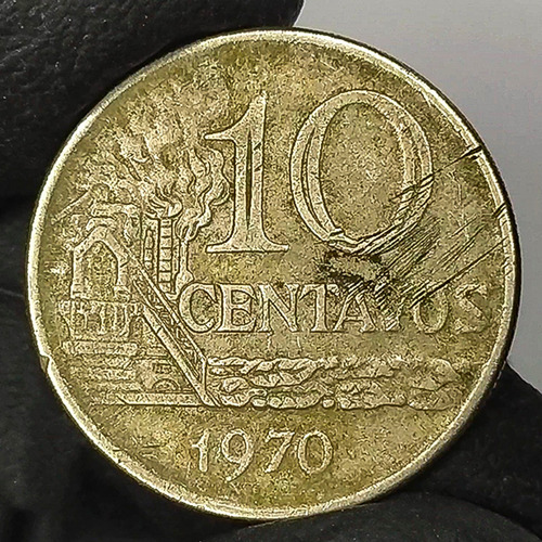 Brasil 10 Centavos 1970 Moneda Antigua