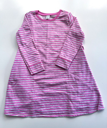 Camison Old Navy Niña Rayado Rosa Y Gris Talle 5 Años