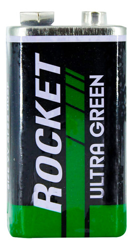 12 Baterias Pilas Cuadradas Rocket 9 Voltios Verde