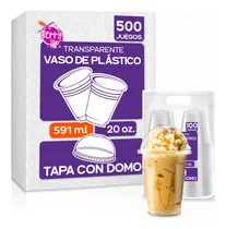 Comprar Berry Bloom 500 Vasos Desechables De Plástico Con Tapa Tipo Domo De 20 Oz Transparentes Resistentes Vasos Perfectos Para Llevar Bebidas Frías