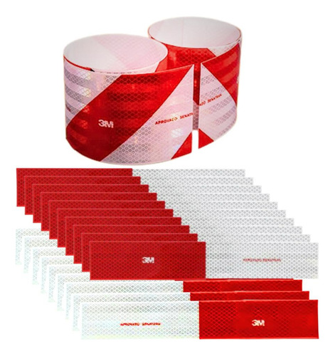 Kit Faixa Refletiva 20 Lateral 1 Para Choque 3m