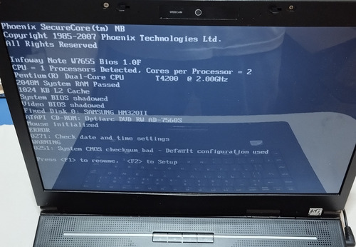 Notebook Itautec W7655 - Leia A Descrição - C7 Preto (Usado)