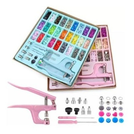 Imagem 7 de 7 de Kit Alicate De Pressão 3 Em 1 Com 250 Botões, Ilhós E Metal