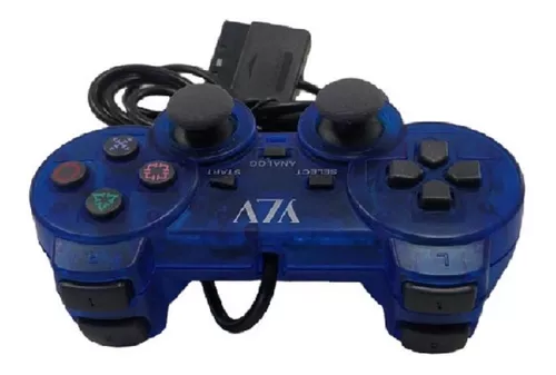 Controle PS1 Paralelo Acrílico Azul Novo - Meu Game Favorito