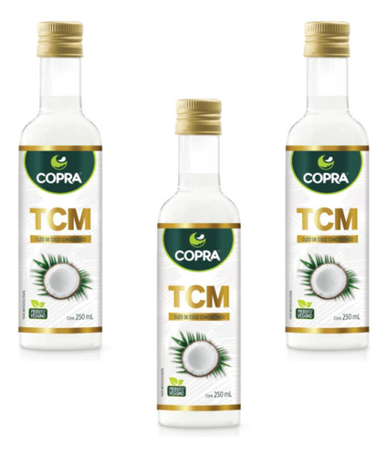 Kit 3 Copra Tcm Oleo De Coco Concentrado 250ml
