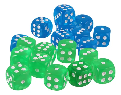 DollaTek – Lote De 20 Dados D6 De 14 Mm Que Brillan En La Oscuridad, Con Bolsa De Transporte, Ideales Para Juegos De Mesa O Aprender Matemáticas