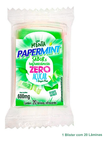 20 Lâminas Sexo Oral Refrescante Zero Açúcar Sabor Menta 