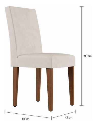 Conjunto De Mesa De Jantar Munique Ii Com Tampo De Vidro ... Cor Off white