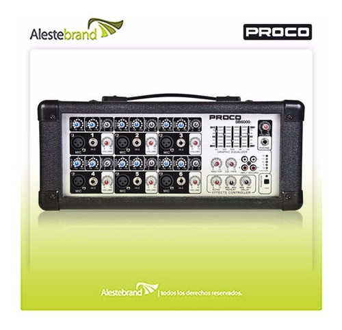 Consola Potenciada Proco 6 Canales 150w Sb6000
