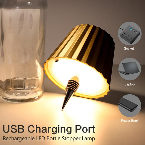 Pantalla Inalámbrica Para Botella, Luz Led Recargable De 3 C