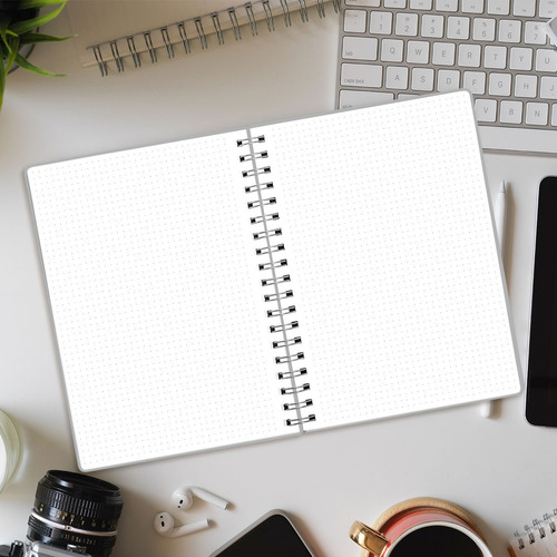 Caderno Pontilhado Bullet Journal Capa Dura Luxo 90g 18x25cm