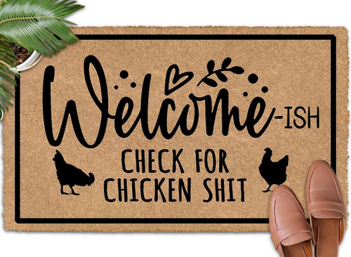 Comprobación De Bienvenida Para Pollo 76 X 46 Cm, Goma