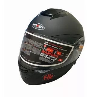 Casco De Moto Negro Marca Hoken / Doble Certificacion