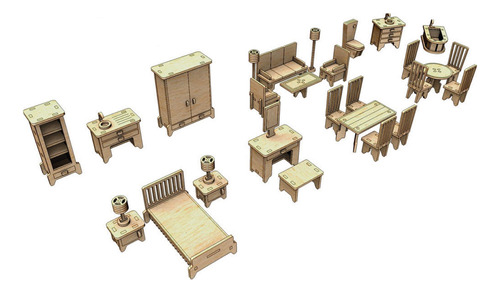 Set De Muebles Para Muñecas - 29 Piezas Ideal Mansion