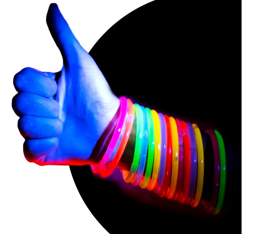 50 Pulseras Neon U3 Fluo Cotillon Luminoso Combo Carioca