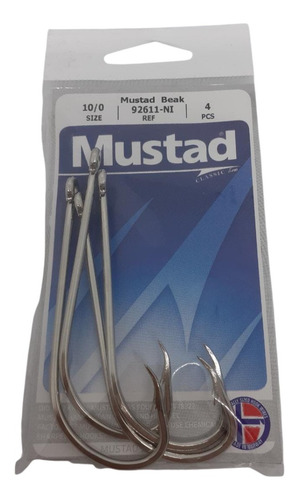 Anzuelo Mustad 92611 10/0 Sobre Por 4u. Pata Larga Dorado