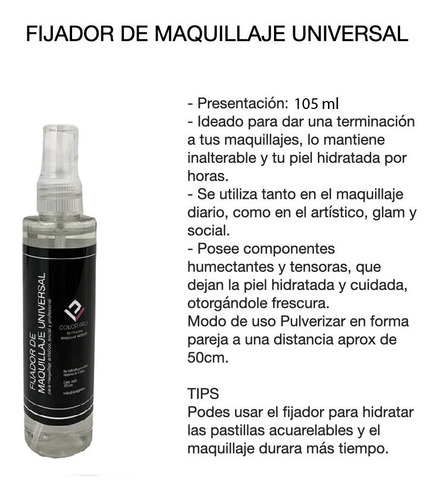 Fijador De Maquillaje Artistico Social Y Profesional Spray | MercadoLibre