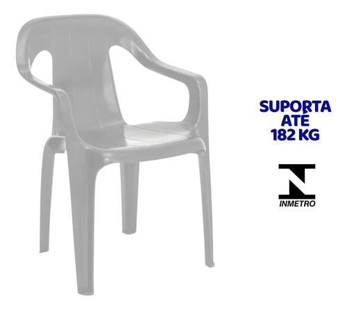 Kit 4 Poltronas Plástico Reforçada Resistente Lazer Jardim