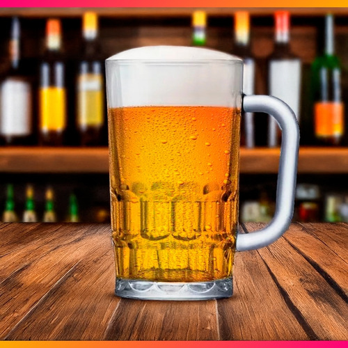 Conjunto Com 6 Canecas De Chopp, Cerveja Bebida Vidro 360 Ml