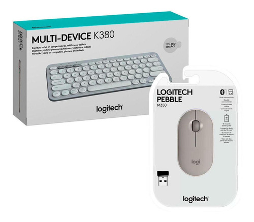 Teclado Logitech K380 Almond Milk + Mouse Pebble M350 Almond