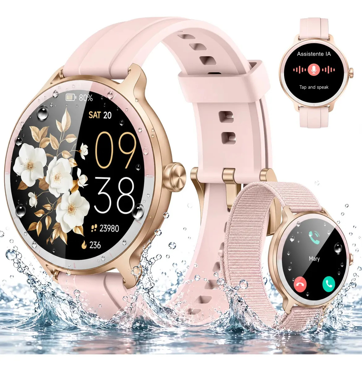 Smartwatch Feminino Digital NOVANTE Chamadas Bluetooth Esportes Moda Masculino Relógio Inteligente Smartband GPS Notificações Instantâneas IP68 à prova d'água Monitor Saúde IA Pulseira Watch Presente