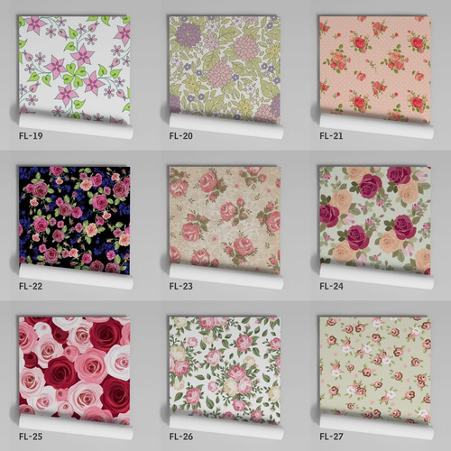 Imagem 7 de 10 de Adesivo Papel De Parede Floral 5,00x3,00m Fl-32