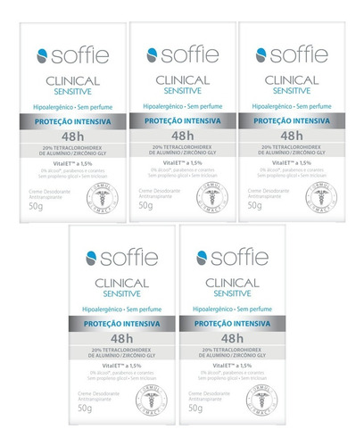 Kit Com 5 Unidades - Soffie Clinical Sensitive 48h